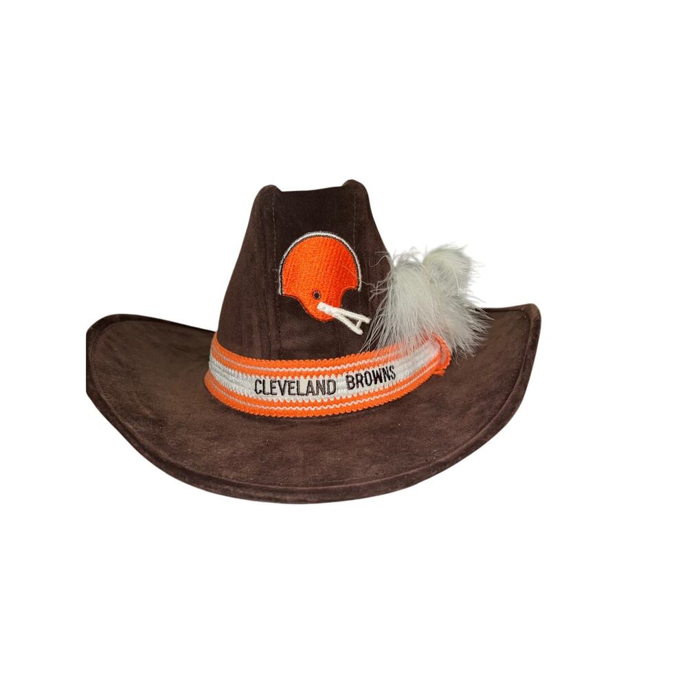 Cleveland Browns AJD suede Western cowboy hat  Football NFL fan size small